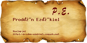 Prodán Ezékiel névjegykártya